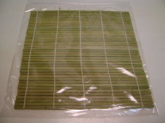 Bamboo Rolling Mat In Plastic. This Helps With Cleanup